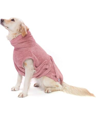 Lills Dog Wadder - 100% Organic Cotton Bathrobe | Extra Absorbent Pinkberry | Size M (55 cm Back Length) - Buy Online on GoSupps.com