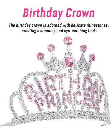 Healeved Birthday Crown Birthday Tiara Happy Birthday Crown Birthday Headband Party Props Princess Crowns For Little Girls Women - Buy Online on GoSupps.com