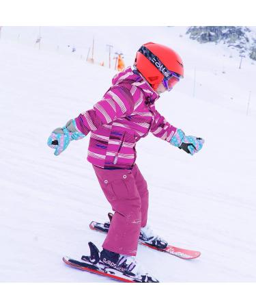 Ausletie Kids Waterproof Winter Snow Gloves - Blue Unicorn | Warm Snowboard Gloves for Girls | Outdoor Ski Gloves for Children - Buy Online on GoSupps.com