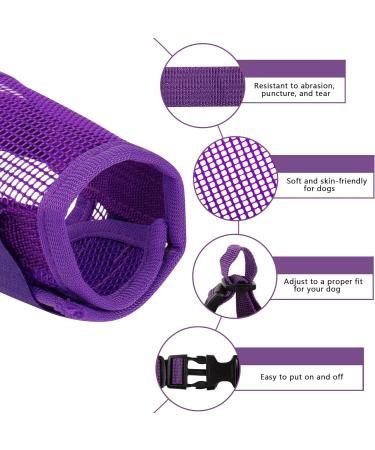 Yaodhaod Dog Muzzle - Breathable Nylon Mesh Adjustable Straps | Comfort for Biting Chewing & Barking - Size M Violet - Buy Online on GoSupps.com