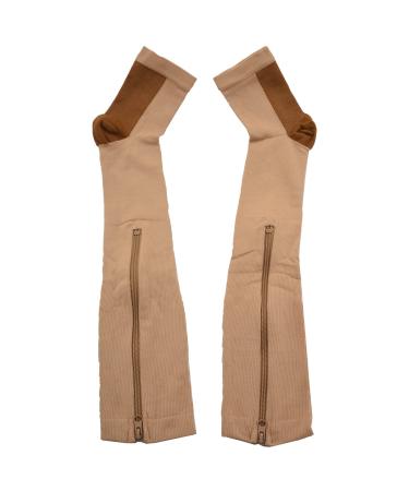 Yilin compression stockings nylon zipper compression stockings leg knee support open toe area prevents varicose veins stretch socks (color) XXL multicolored XXL