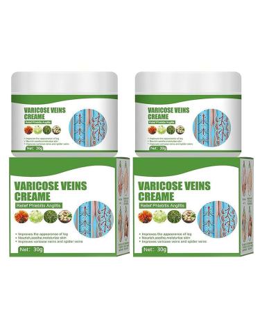 2pcs Varicose Veins Cream Relief Phlebitis Angiitis Inflammation Blood Vein Veins Vasulitis Treatment Legs Spider Veins Improve Blood Circulation Tired and Heavy Legs Fast Relief