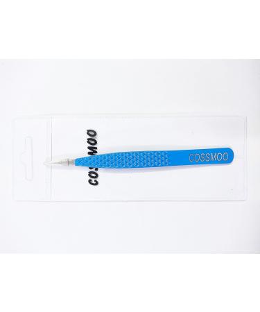 2 Pieces Diamond Grip Eyelash Tweezers Professional Set- COSSMOO Straight And Angled Curved L-Shape Volume Tweezers For Lashes Extension Pointed Individual Application Tweezers For False Lash - Buy Online on GoSupps.com