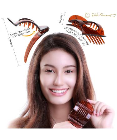 RC ROCHE 6-Pack Large Teeth Non-Slip Hair Clips for Thick Hair - Medium Brown Claw Set for Women & Girls - Buy Online on GoSupps.com