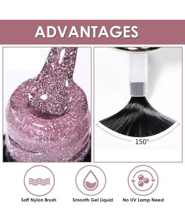 DMQ Glitter Nail Polish Purple Glitter Nail Varnish Quick Drying & Long Lasting Chip Resistant Gel Nail Polish for DIY Nail Art Manicure at Home No Need Baking 8ML - Buy Online on GoSupps.com