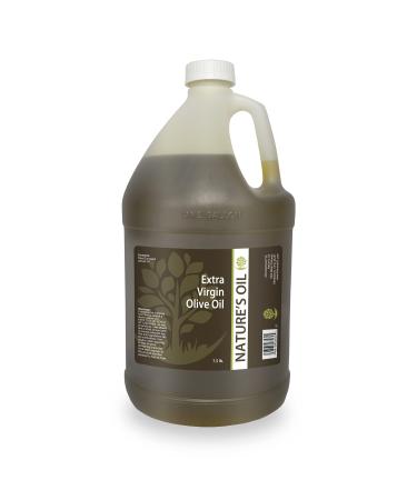 Nature's Oil Extra Virgin Olive Oil 1 Gallon (128 Fl Oz) 100% Pure Carrier for Massage Diluting Essential Oils Hair & Skin Care Benefits Moisturizer & Skin Softener