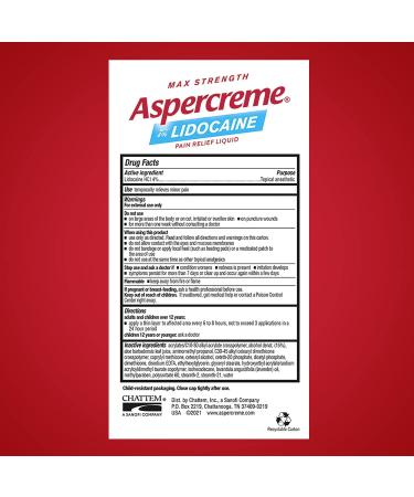 Aspercreme Max Strength Pain Relief Liquid - 4% Lidocaine with Lavender Oil 2.5 fl oz - Buy Online on GoSupps.com
