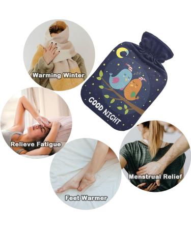 NAANLE Good Night Sleeping Birds Heat Bottle | 1L Transparent Hot Water Bottle for Bed | Hand & Foot Warmer | Pain Relief & Cold Therapy - Buy Online on GoSupps.com