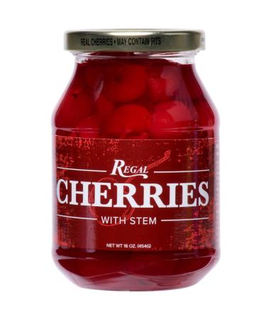 Regal 16 oz. Red Maraschino Cherries with Stems