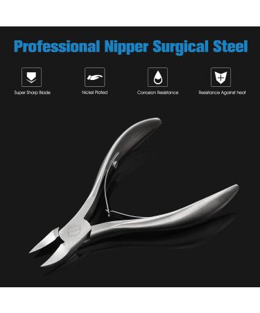 FERYES Heavy Duty Toe Nail Clippers for Thick & Ingrown Nails - Professional Podiatrist Scissors for Seniors, Women, Men - Silver Type 1 - Buy Online on GoSupps.com