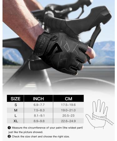 Atercel Half-Finger Bicycle Gloves for Men & Women - SBR Padded Cycling & MTB Gloves - XL Black - Perfect for Fitness & Outdoor Adventures - Buy Online on GoSupps.com