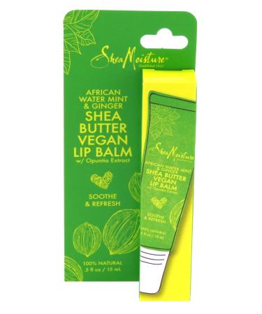 Shea Moisture Lip Balm African Water Mint & Ginger 0.5 Ounce (15ml) (3 Pack)