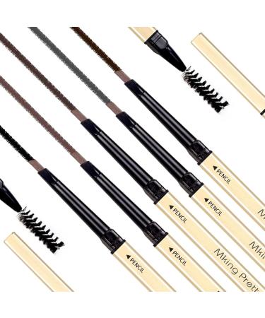 Eyebrow Pencil Smooth and Waterproof 2mm Tip Long-Lasting Eyebrow Pencil Dual Ended with Brow Pencil and Spoolie Brush (Light Brown) - Buy Online on GoSupps.com