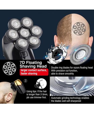 Buy Head Shaver for Men - 5 in 1 Waterproof Electric Razor & 7D Floating Head Trimmer - Perfect for International Shipping - Buy Online on GoSupps.com