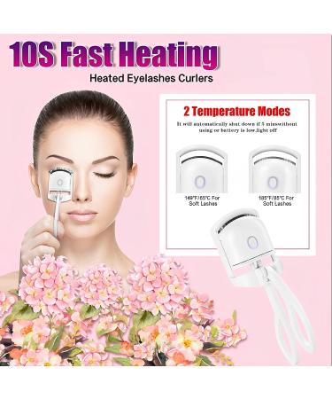 Rechargeable Heated Eyelash Curler - 2 Heating Modes - Quick Natural Curling - Long Lasting - White - Buy Online on GoSupps.com