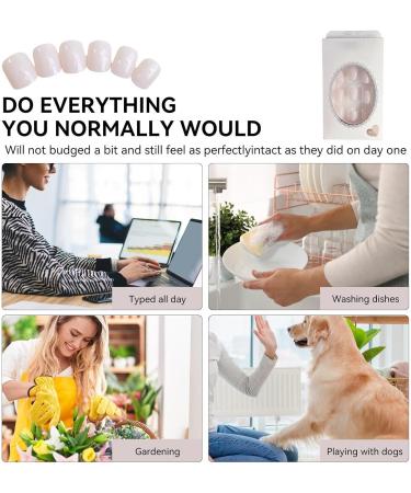 Fake Nails Fake Warable Nails - No Glue Press On Nails Fake Nails Short Removable False Nails Kit for Women - Buy Online on GoSupps.com