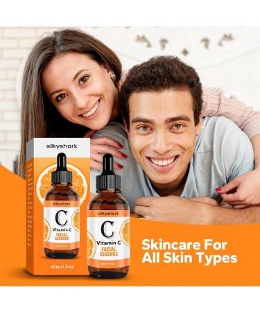Vitamin C Facial Essence - Anti-Aging Serum & Eye Serum with Hyaluronic Acid & Vitamin E | Boost Radiance & Collagen | 1 Fl Oz - Buy Online on GoSupps.com