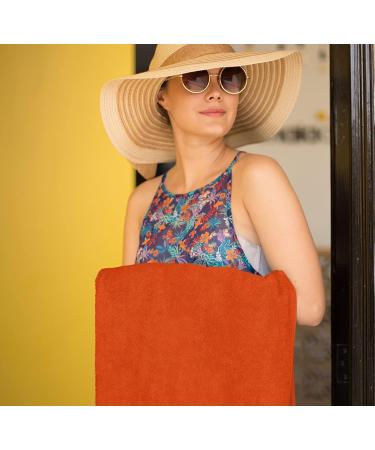HURBANE HOME Pure Cotton Beach Towels 2 Piece Set - 35 x 70 Prewashed Soft Peshtamal Bath Towels - Oversized, Durable, and Super Absorbent - Burnt Orange - Buy Online on GoSupps.com
