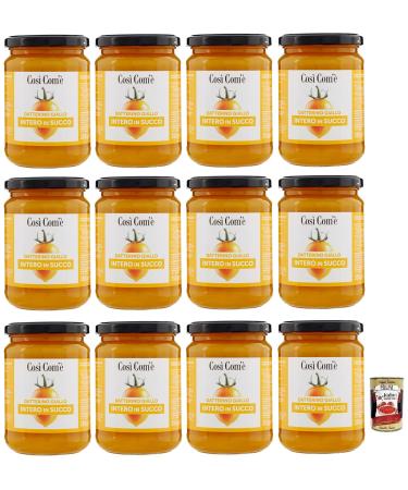 Italian Gourmet E.R. Cos Com' Datterino Giallo Intero 12 Whole Yellow Datterino Tomatoes in Italian Tomato Juice 350 g + 400 g Box