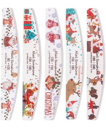 TSBB 5pcs Christmas Nail Files - Floral Pattern Manicure Buffers | International Shipping - Buy Online on GoSupps.com