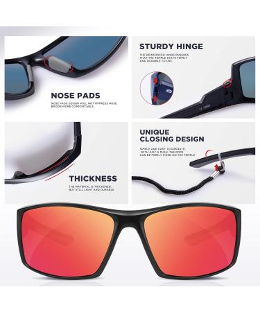 Rivbos RBS861 Polarized Sports Sunglasses for Men & Women - Lightweight UV400 Cycling Hiking Running Golf & Fishing Glasses - Buy Online on GoSupps.com