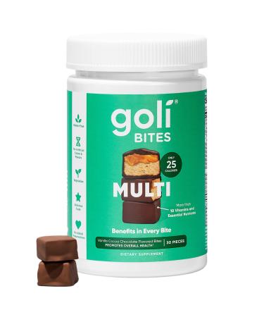 Goli® Multi Vitamin Bites - 30 Count - Milk Chocolate Vanilla Cocoa Flavor 10+ Vitamins & Nutrients for Overall Health & Wellbeing, Immune Support, Nervous System Support, Bone and Muscular Health