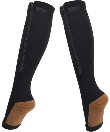 Keenso Sports Compression Socks for Varicose Veins | Elastic Zipper Design | Calf L-XL Black - Buy Online on GoSupps.com