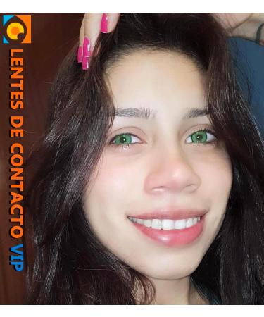 Barcelona VIP Green Contact Lenses - Super Natural Design with Ring | Annual Colored Lenses (2 Pack) + Case Tweezers & Soft Silicone Applicators - Buy Online on GoSupps.com