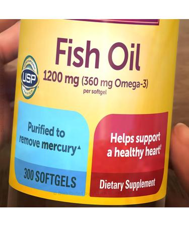 Nature_Mades Fish Oil 1200mg (300 Count - Value Pack) | 360 mg Omega-3 EPA & DHA Softgels - Purified Mercury-Free
