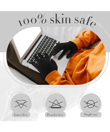2 Pairs Migliore Wear Cotton Gloves for Eczema | Touchscreen Fingers | Moisturising SPA Hand Care | Classic Black-S/M - Buy Online on GoSupps.com