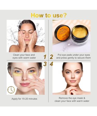 Fivewan 24k Gold Under Eye Patches - 60 Pcs Anti-Aging Collagen & Hyaluronic Acid Eye Masks for Dark Circles Puffiness & Wrinkles - Buy Online on GoSupps.com