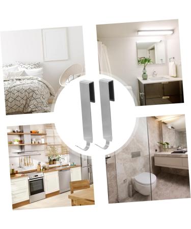 STOBAZA 2pcs Metal Coat Hanger Over The Door Hanger Towel Hanger Bathroom Shower Door Bathroom Door No Nails 17x3cm Silver - Buy Online on GoSupps.com
