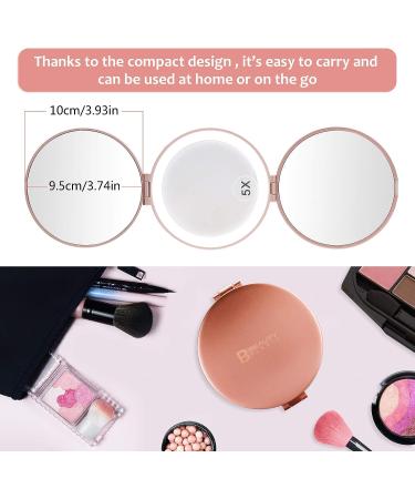 B Beauty Planet 20X Magnifying Mirror with Light - Portable Travel Makeup Mirror with Rechargeable LED Ring Light - 4inches Rose Gold - Buy Online on GoSupps.com