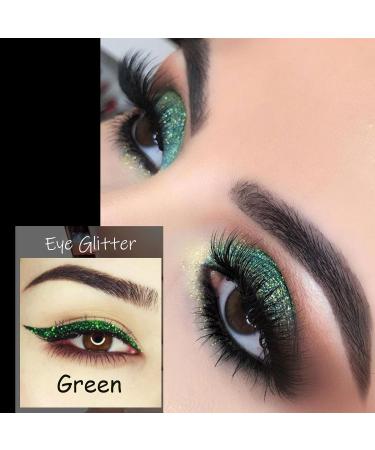 False Eyelashes Eyeliner 4 Pairs Reusable Eyeliner and Eyelash Stickers 2 in 1 Eye Glitter Shiny Makeup Eyeliner Sticker Self-Adhesive Eyelashes Waterproof Instant Eyeshadow Tape Stickers-Green - Buy Online on GoSupps.com
