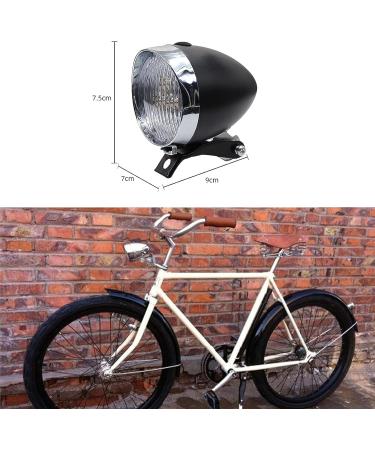 KANG Retro Bike Headlight - Vintage Front and Rear Lights for Night Riding | Lowrider Bicycle Parts LED Headlamp Flashlight - Women's Beach Cruiser Accessories (Black) - Buy Online on GoSupps.com