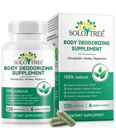 Moulis Chlorophyll Capsules Chlorophyll Body Deodorizing Supplement Body Odor Eliminator Fresh Breath Supports Immunity and Digestion Men & Women 120 Caps.