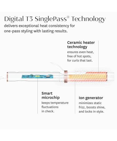 T3 CurlWrap 1 Automatic Rotating Curling Iron - Longer Barrel 2 Timer & 9 Heat Settings Ceramic Barrel for Fast Curls & Waves - Perfect for All Hair Types - Shop Internationally - Buy Online on GoSupps.com