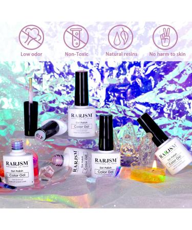 RARJSM Mermaid Pearl Gel Nail Polish - Glitter Pearlescent Shell, Soak Off LED UV Curing, DIY Manicure, Pink Beige/Blue Green/Purple Shimmer, Swirl Thread Effect - Mermaid Pearl Collection - Buy Online on GoSupps.com
