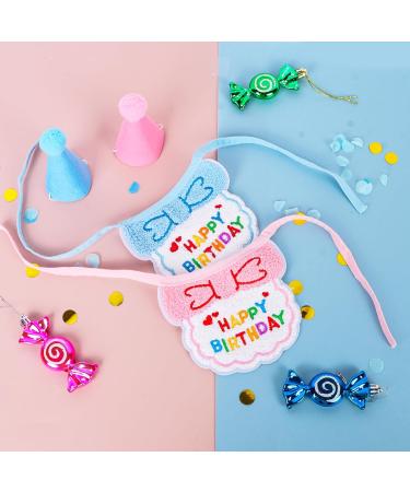 Kaket Cat Birthday Outfit Puppy Birthday Bib Small Dog Birthday Party Hat Dog Birthday Bandana Pet Birthday Accessories (Pink) - Buy Online on GoSupps.com