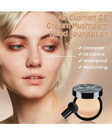 dfjdskl Mushroom Head Air Cushion CC Cream - Tattoo Cover up Moisturizing BB Creams Foundation Long-Lasting Waterproof Concealer Full Coverage for Even Skin Tone (Natural 1 PCS) - Buy Online on GoSupps.com