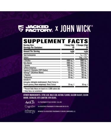 Jacked Factory X John Wick - Wick Mode Pre Workout Powder - Intense Energy Battle-Ready Focus Unstoppable Commitment and Sheer Will - 120 Servings (3-Pack) - Buy Online on GoSupps.com