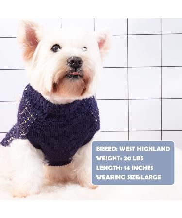 KYEESE Turtleneck Navy Dog Sweater - Warm Knitwear Pullover for Small to Medium Dogs - Buy Online on GoSupps.com