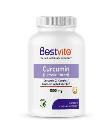 Curcumin 1000mg (Turmeric)(120 Tablets) Made with Curcumin C3 Complex & Bioperine - Standardized to 95% Curcuminoids - Vegan - Buy Online on GoSupps.com