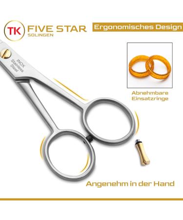 Five Star Solingen Professional 6.5 Hair Cutting Scissors - Extra Sharp Hair Shears for Men Women & Kids | Durable Rostfrei Micro-Vatting Design - Buy Online on GoSupps.com
