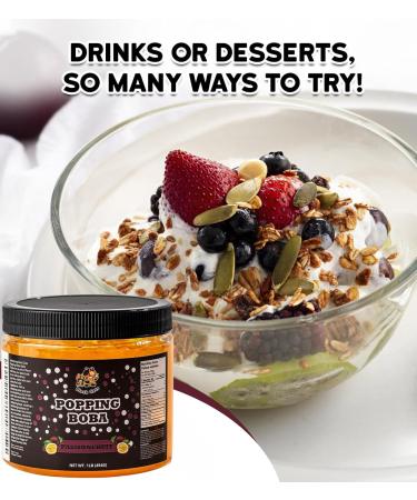 Popping Boba Pearls | 1LB (454g) | Bursting Tea Balls for Drinks Desserts Smoothies and Snack Toppings | Bubble Tea Tapioca Pearls Mix Kit (Passionfruit) - Buy Online on GoSupps.com