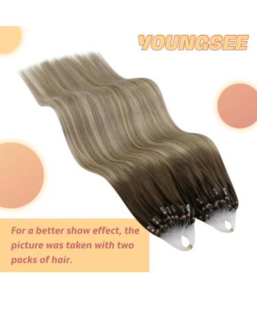 Youngsee Microring Extensions - Real Hair Balayage 35cm | 1g & 50g Options | Premium Loop Extensions #3/8/25 CM & #3/8/22 - Buy Online on GoSupps.com