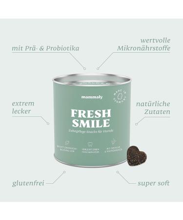 Mammaly Fresh Smile Dental Care Snacks for Dogs - Combat Bad Breath Fressnapf Innovation Award 90 Pieces Pack - Buy Online on GoSupps.com
