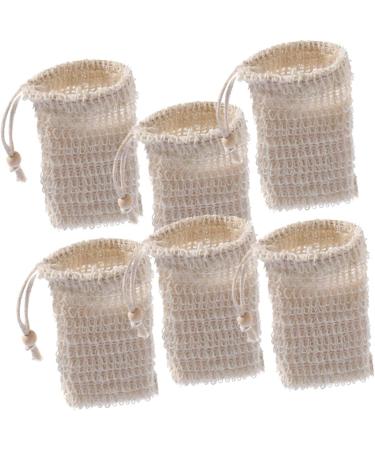 Baluue 12 Pcs Soap Bag Soap Foam Net Bar Soap Saver Bubble Foam Net Soap Net Cotton Linen Beige - Buy Online on GoSupps.com