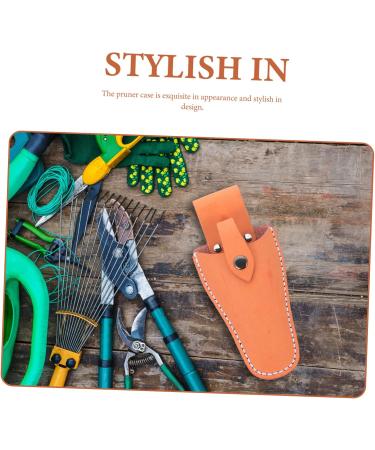 Yarnow 4-Piece Garden Shears Belt Bag - Leather Knife Holder for Hairdressing & Gardening Scissors | Durable 21x9.5x5cm Orange - Buy Online on GoSupps.com