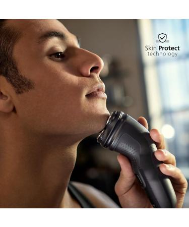 Philips Electric Shaver Series 3000X - SkinProtect Technology, Wet & Dry Shaver for Men in Deep Black, Pop-up Trimmer, Ergonomic Design - Model X3001/00 - Buy Online on GoSupps.com